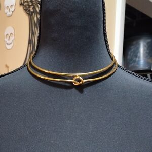 Gold Knot Double-Band Choker Necklace - Women Jewelry